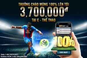 Read more about the article THƯỞNG 100% CHÀO MỪNG LÊN TỚI 3,700,000 VND TẠI E-THỂ THAO W88