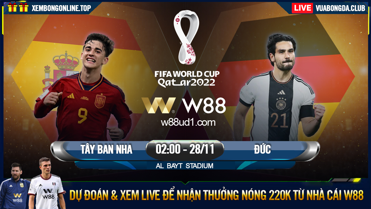 You are currently viewing [W88 – MINIGAME] TÂY BAN NHA – ĐỨC | WORLD CUP 2022 | TRƯỚC CỬA SÂN BAY