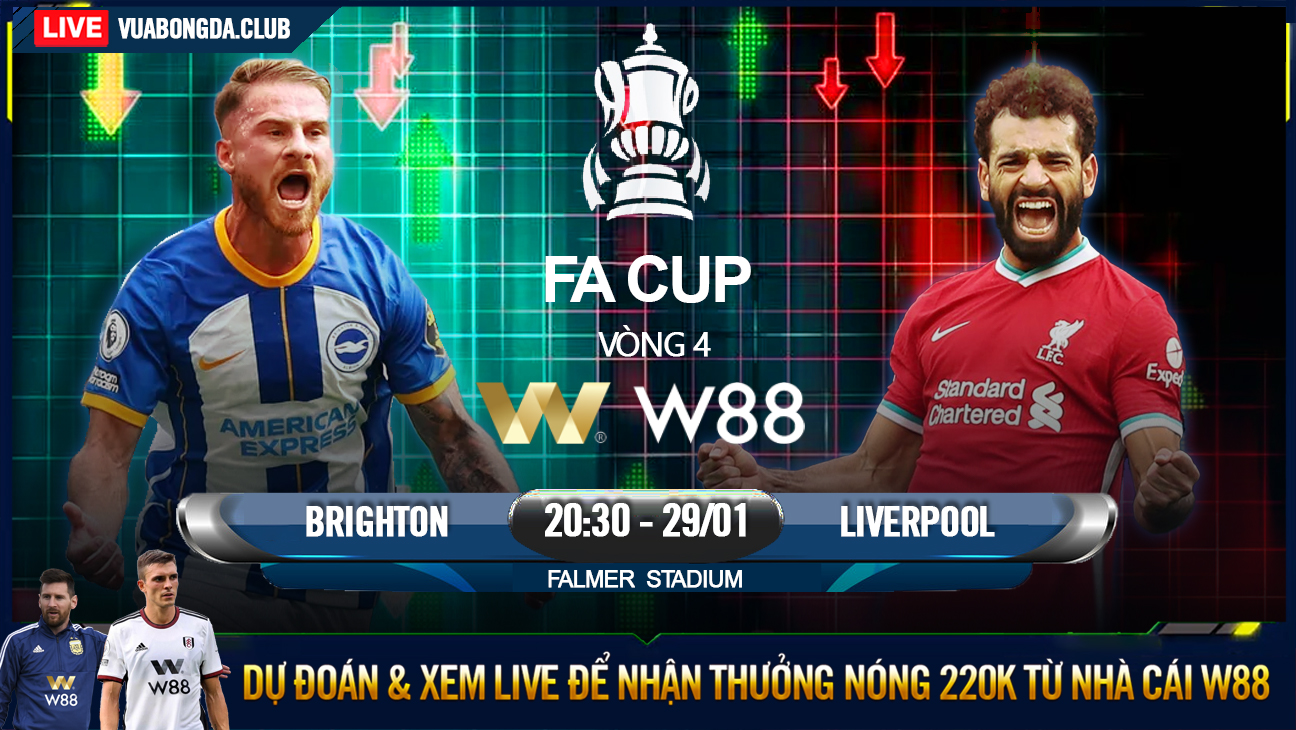 You are currently viewing [W88 – MINIGAME] BRIGHTON – LIVERPOOL | FA CUP | MÓN NỢ DANH DỰ