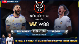 Read more about the article [W88 – MINIGAME] REAL MADRID – VALENCIA | SIÊU CUP TBN | BẢN LĨNH KỀN KỀN TRẮNG