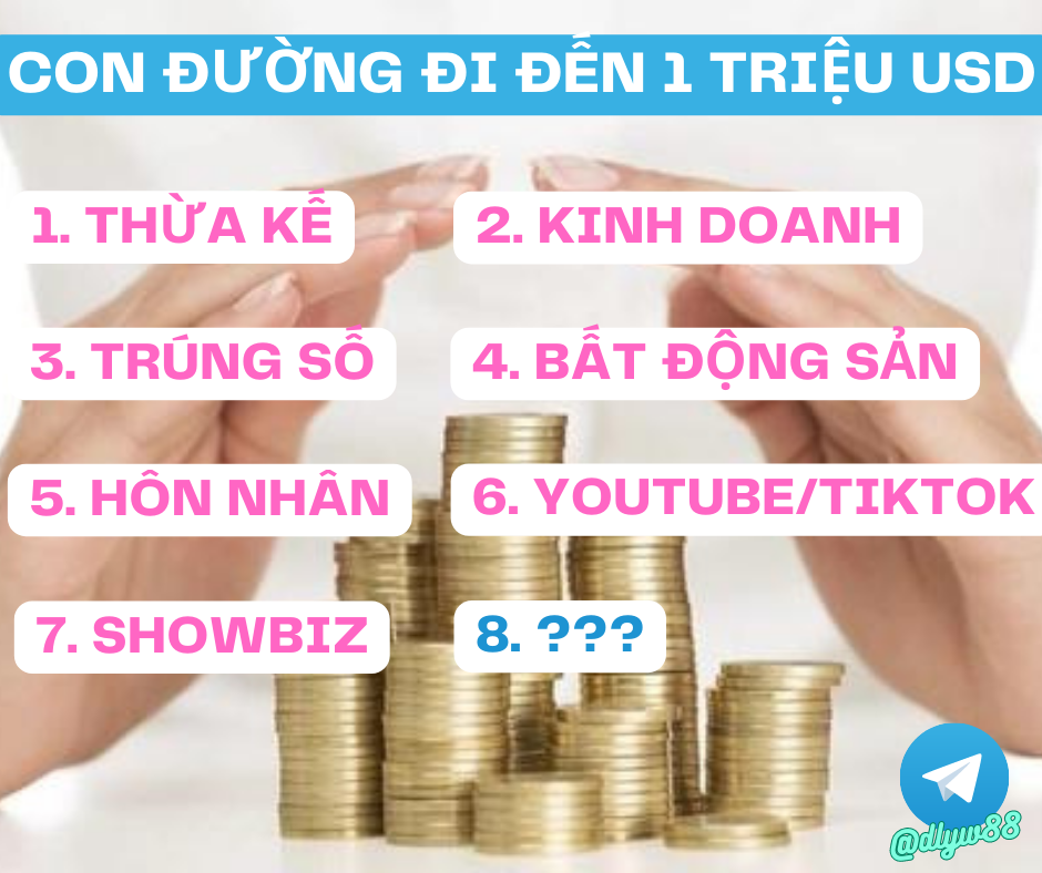 Read more about the article CÓ RẤT NHIỀU CON ĐƯỜNG ĐI ĐẾN 1 TRIỆU ĐÔ