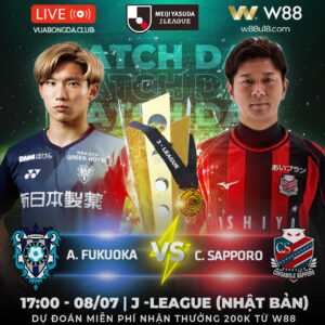 Read more about the article [W88 – MINIGAME] A. FUKUOKA VS C. SAPPORO| J – LEAGUE (NHẬT BẢN)