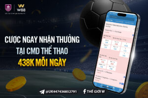 Read more about the article CƯỢC NGAY – NHẬN THƯỞNG 438 VND MỖI NGÀY TẠI CMD – THỂ THAO