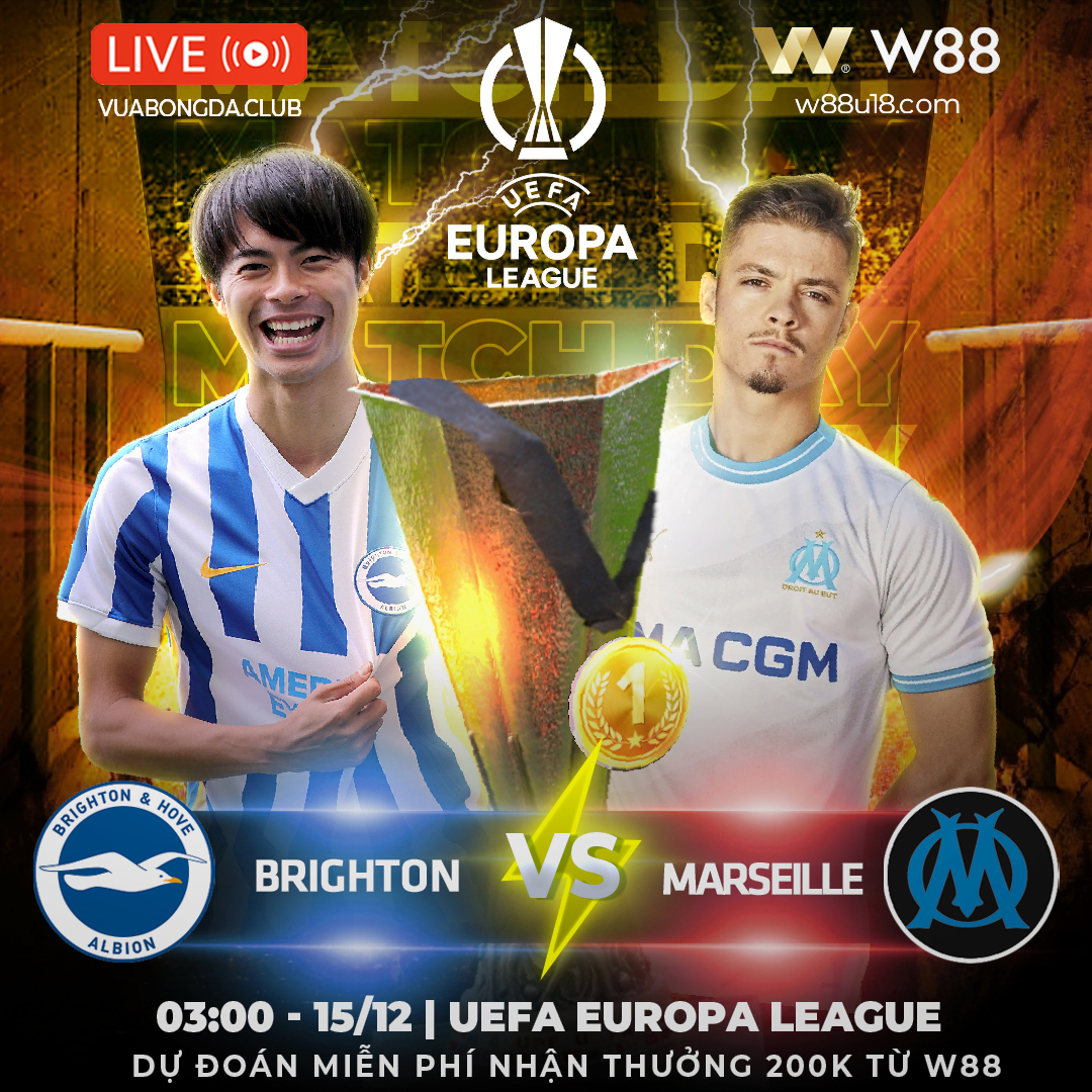 You are currently viewing [W88 – MINIGAME] BRIGHTON – MARSELLI | CUP C1 | CHẤP CHỚI CHIM MÒNG BIỂN