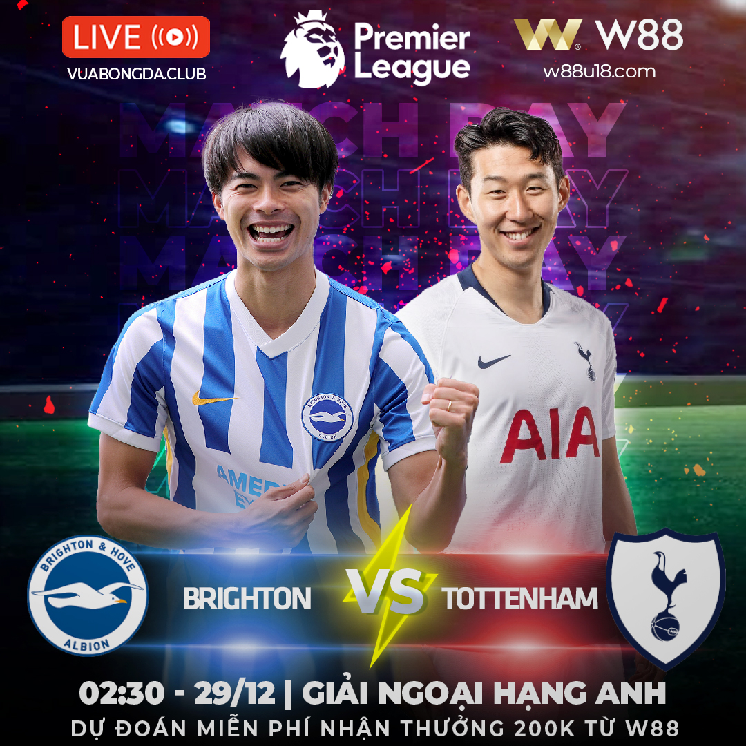 You are currently viewing [W88 – MINIGAME]NGOẠI HẠNG ANH | BRIGHTON VS TOTTENHAM | NGÀY GÀ GÁY VANG