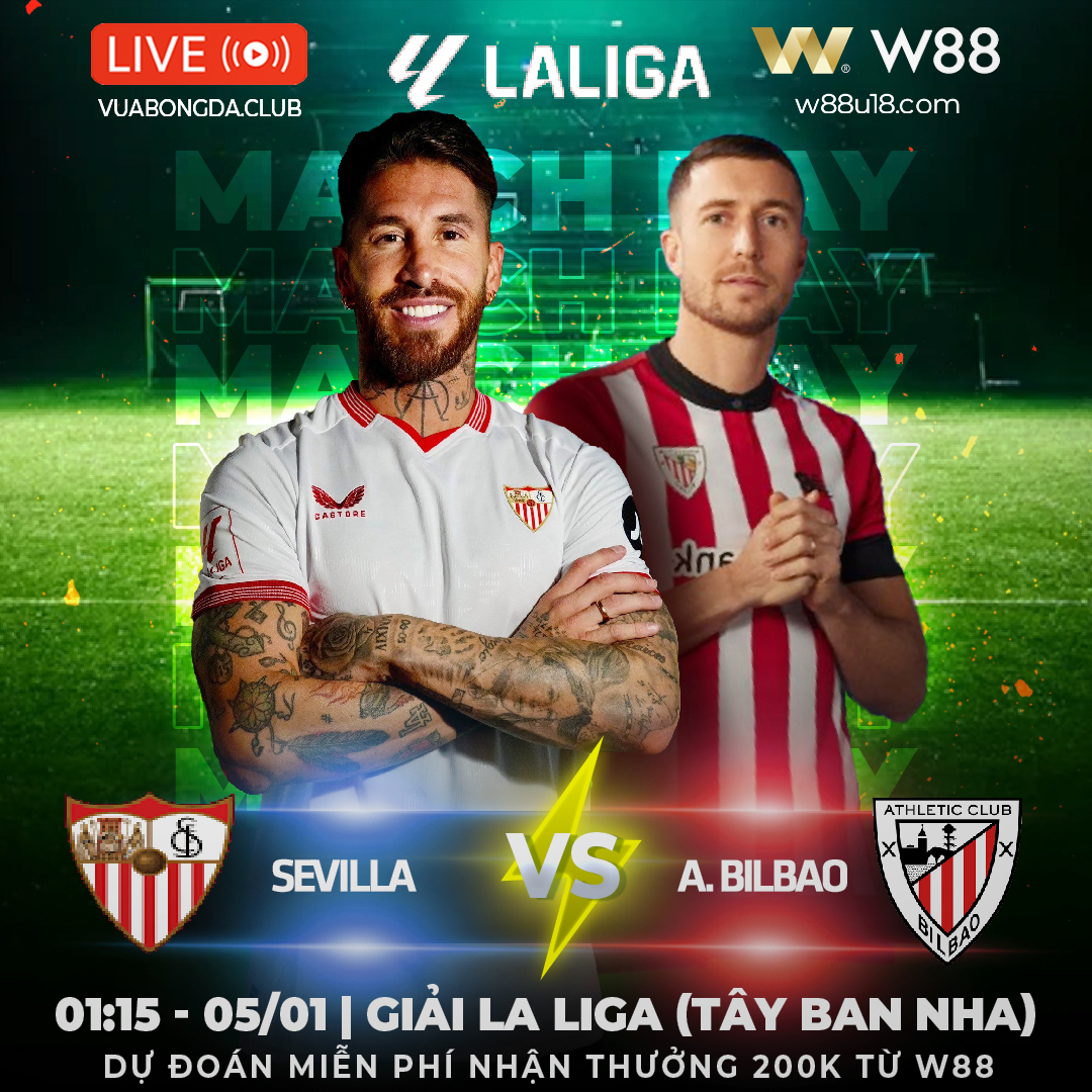 Read more about the article [W88 – MINIGAME] SEVILLA VS BILBAO | LA LIGA | TIẾP TỤC CHÌM SÂU