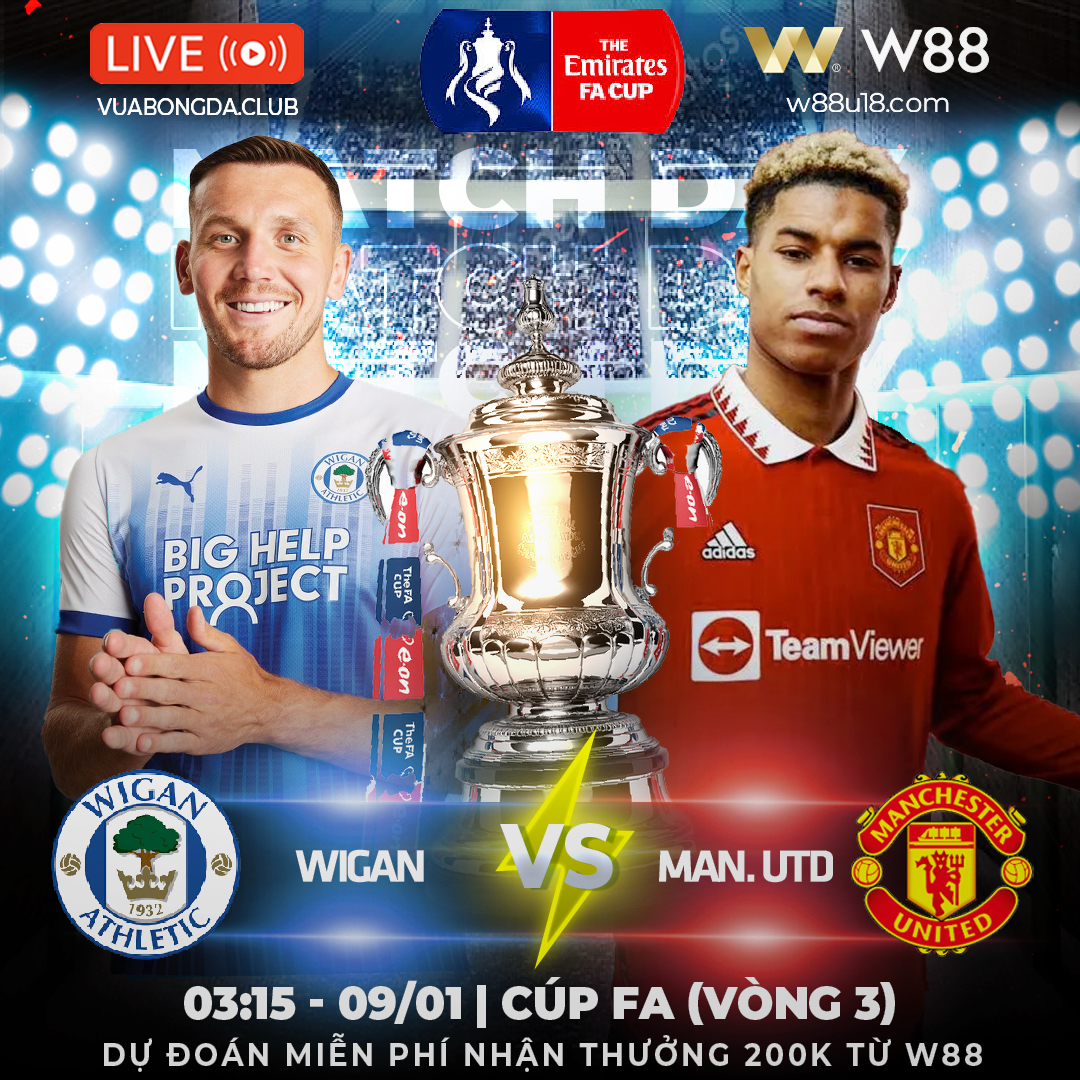 Read more about the article [W88 – MINIGAME] WIGAN VS MAN.UNITED| CÚP FA VÒNG 3| ẤN LỚN TRONG LỊCH SỬ