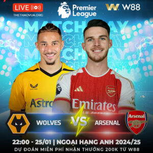 Read more about the article [W88 – MINIGAME]  WOLVES – ARSENAL | KHÓ CẢN PHÁO THỦ